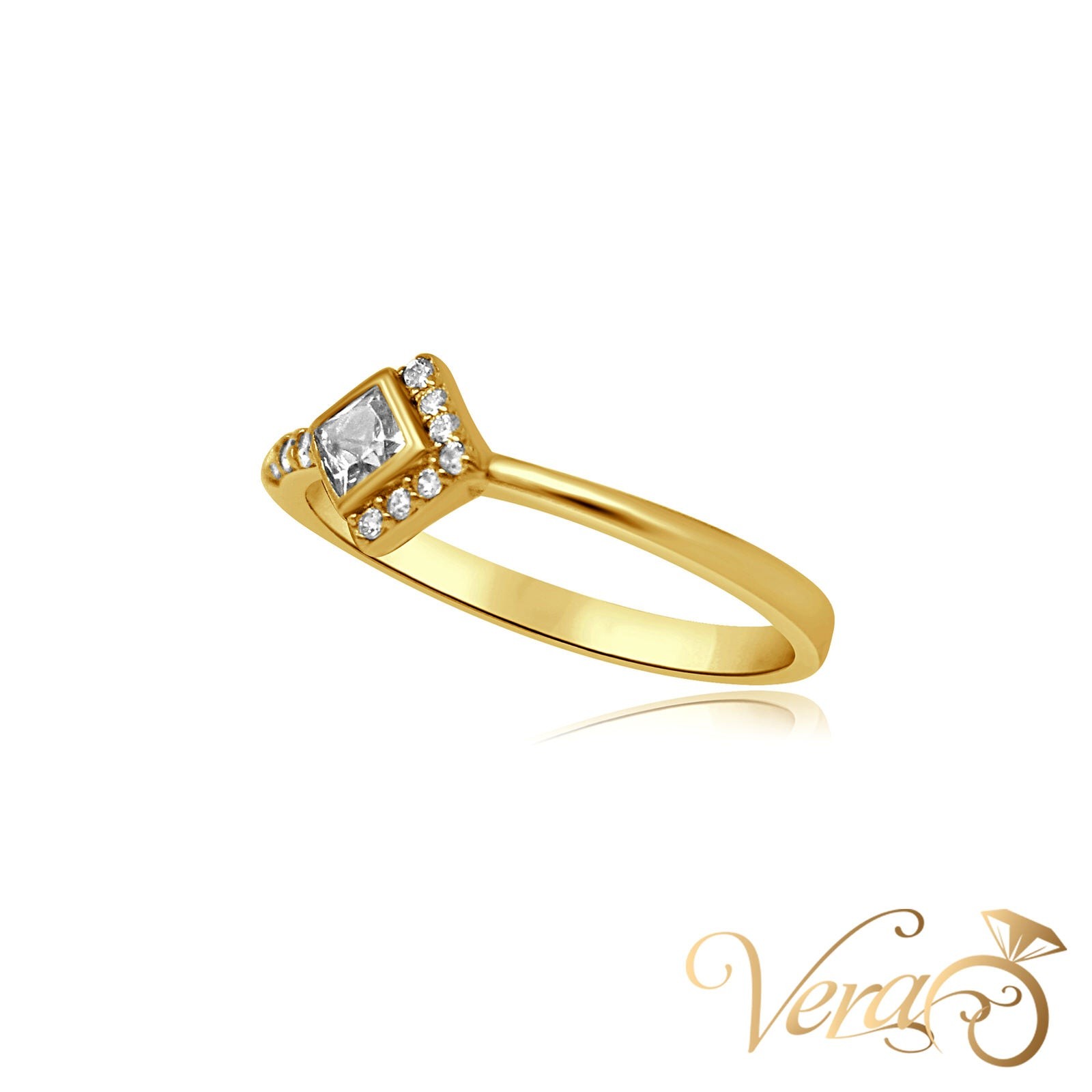 10K YG Women Ring CZ, Size 7.5, 1.1g 10K YG Women Ring CZ, Size 7.5, 1.1g