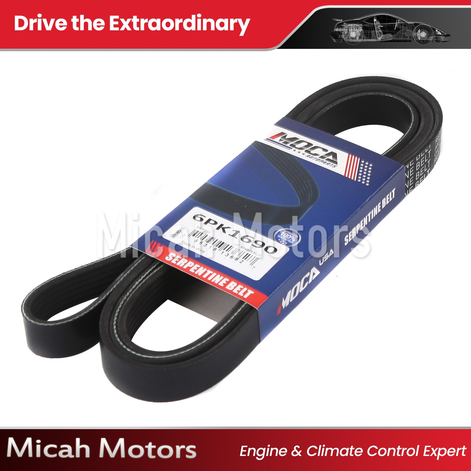 EPDM Serpentine Belt 6PK1690 for 98-15 Dodge Jeep Chevrolet Chrysler 3.6L 3.8L