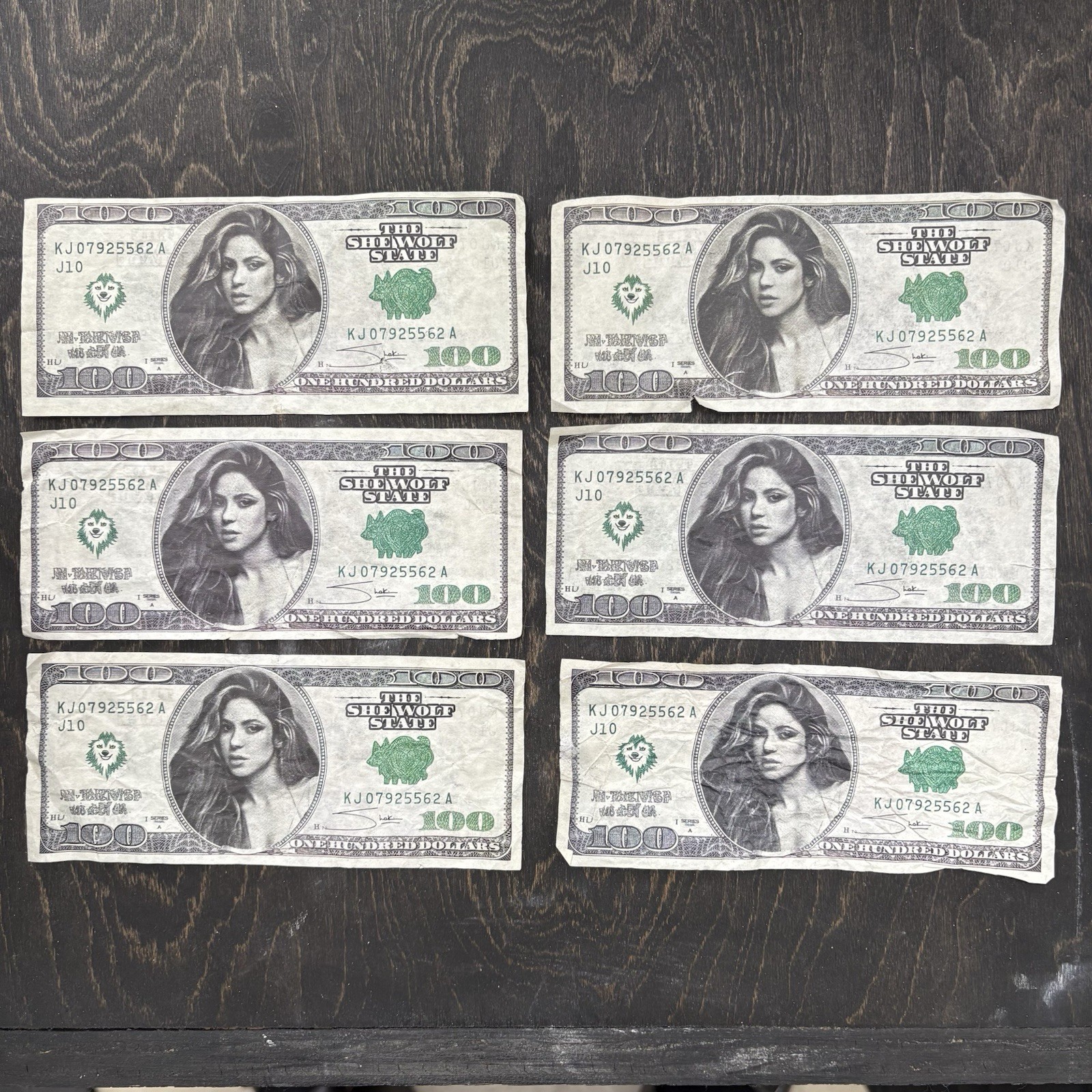 Shakira Money Fake $100 From Tour 2025 One Hundred Dollar Bill Concert