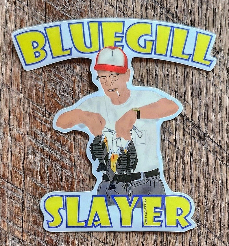 BLUEGILL SLAYER Sticker decal fly fishing panfish bream fly fishing