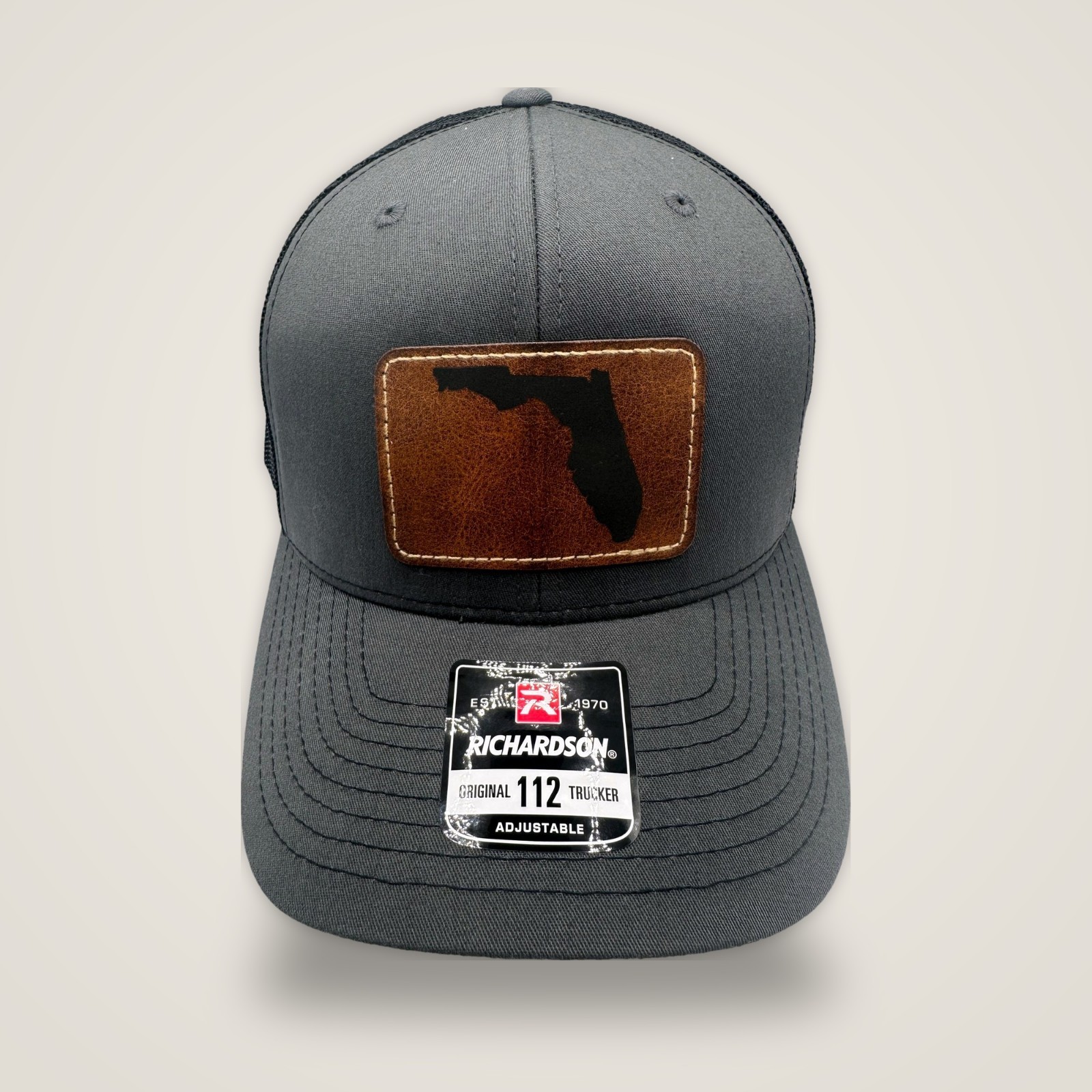 Florida Hat for Men - Richardson 112 Leather Patch Trucker Hat