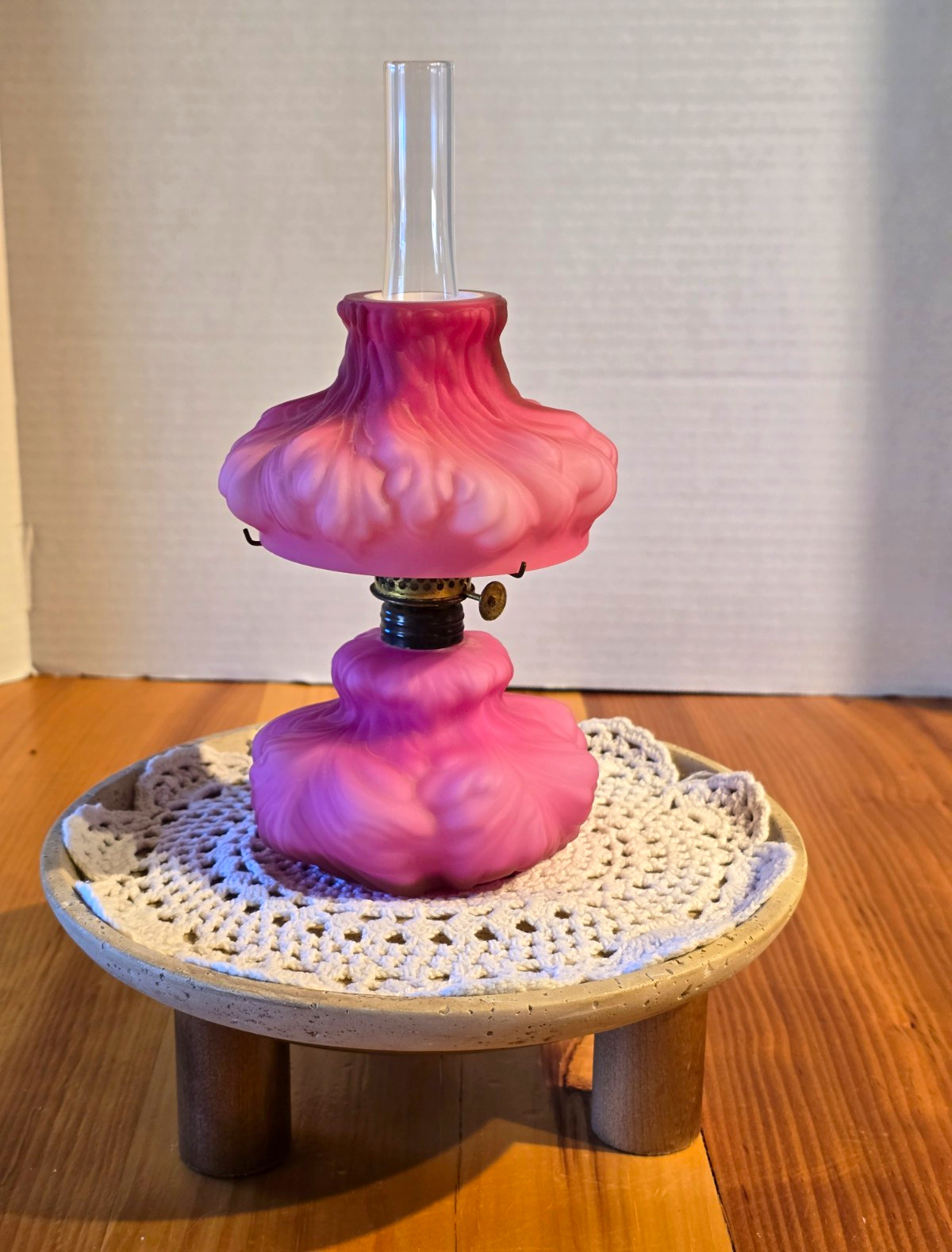 Vintage Fenton/LG Wright Pink Satin Glass \ Vintage Fenton/LG Wright Pink Satin Glass \