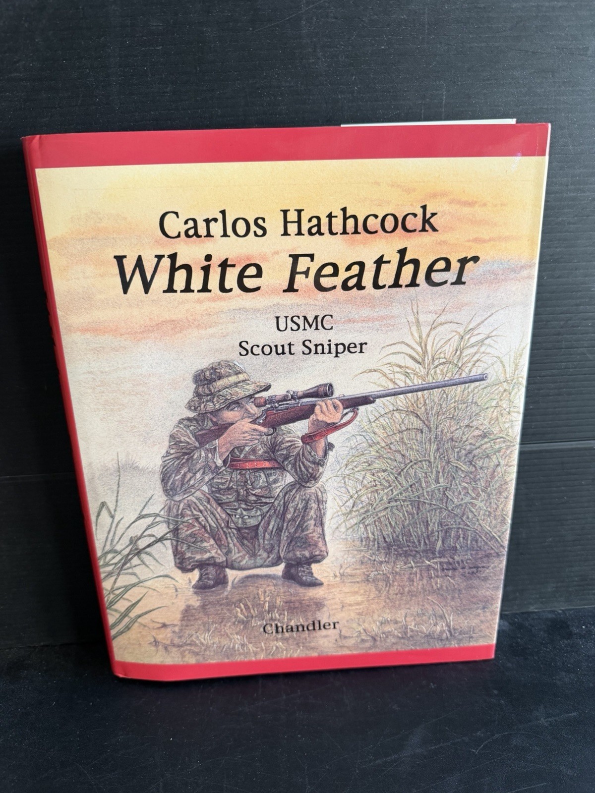 *Autopen signed* Carlos Hathcock White Feather USMC Sniper Roy & Norman Chandler