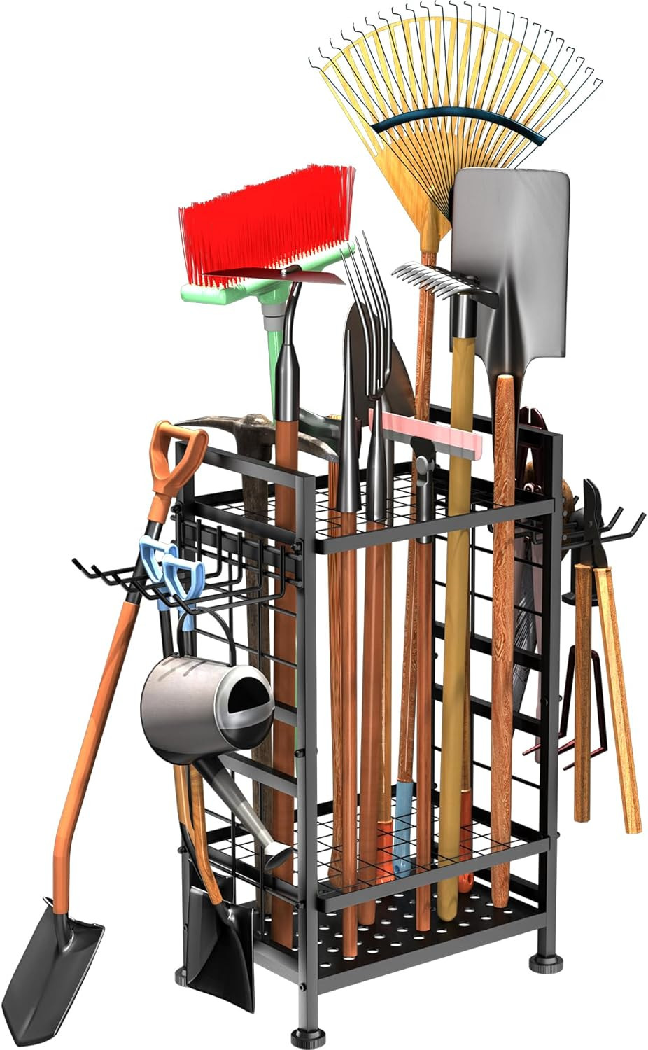 3 Tier Garden Tool Organizer Rack 78 Tool Slots Metal Garage Shed Storage