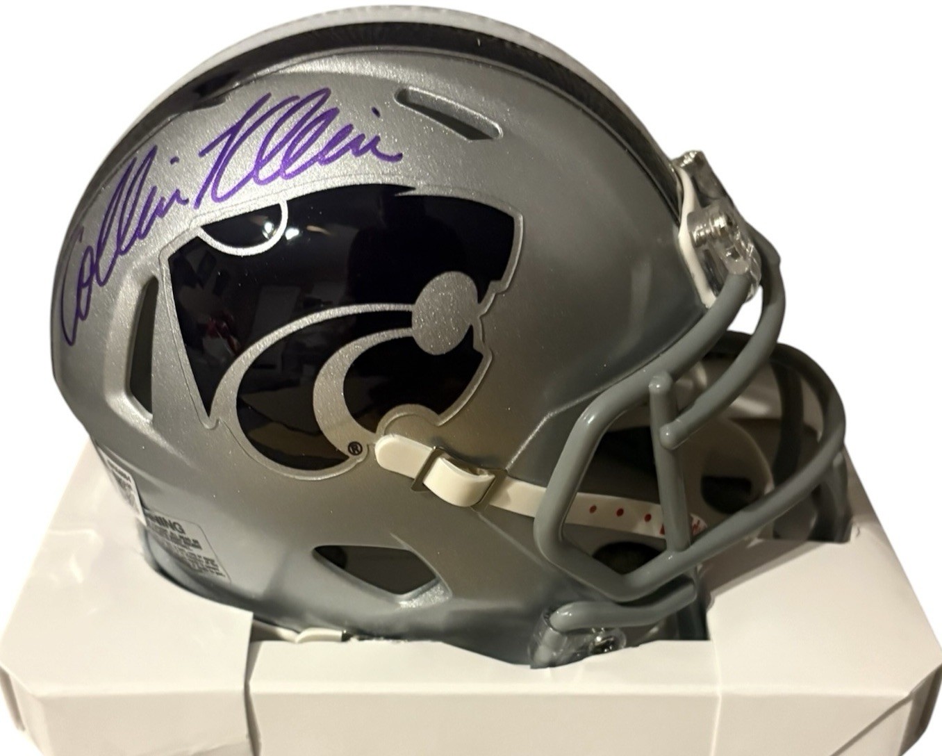 Kansas State Wildcats Collin Klein Signed Speed Mini Helmet Beckett Cert