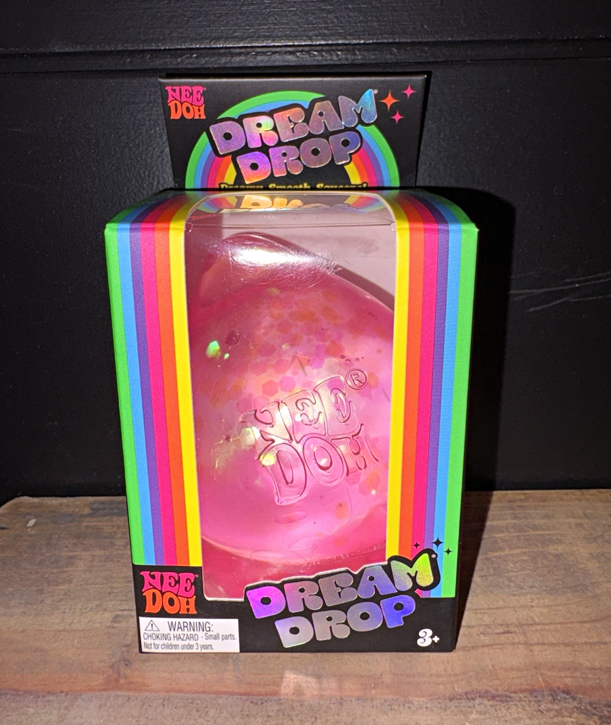 Nee Doh Dream Drop Tactile Squishy Squeeze Toy, Pink, Ages 4+