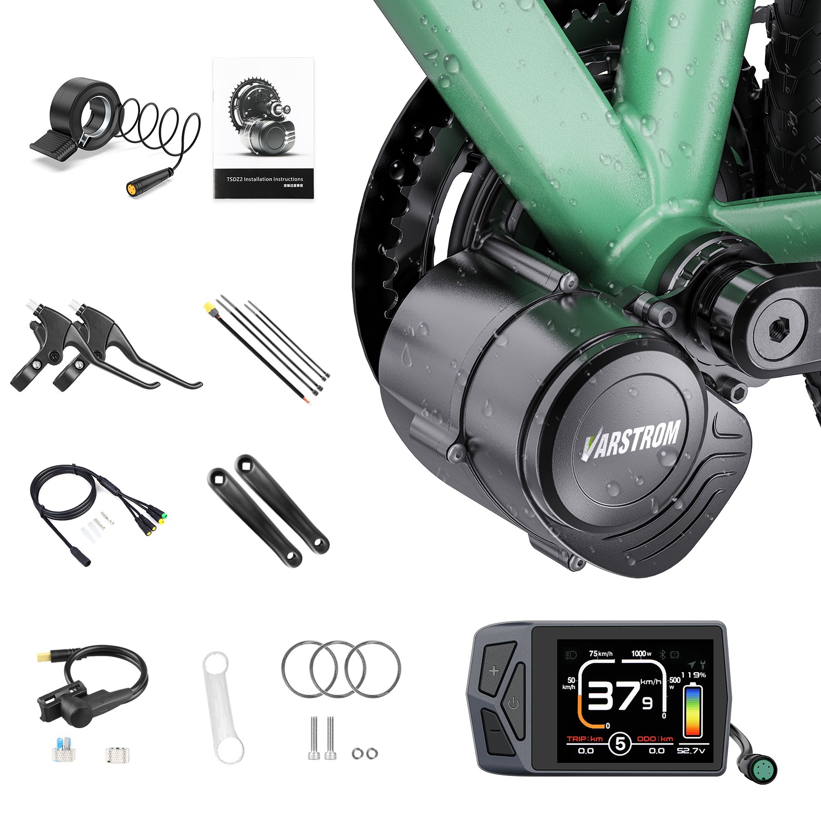 48V 750W TONGSHENG TSDZ8 Mid Motor Kit DIY Electric Bike Conversion Torque Kits