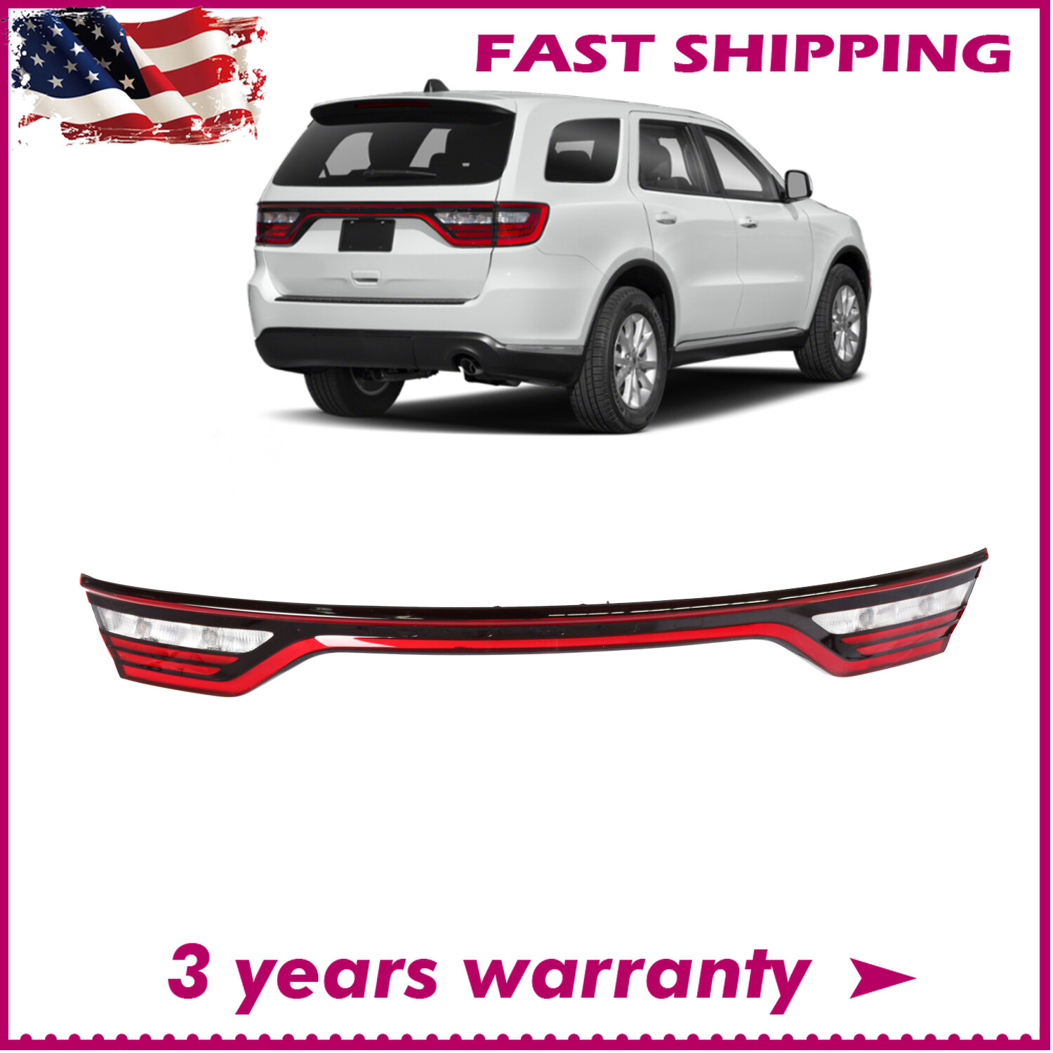 For 2014-22 Dodge Durango LED Tail Light Lamp Liftgate W/Camera Hole 68453659AA
