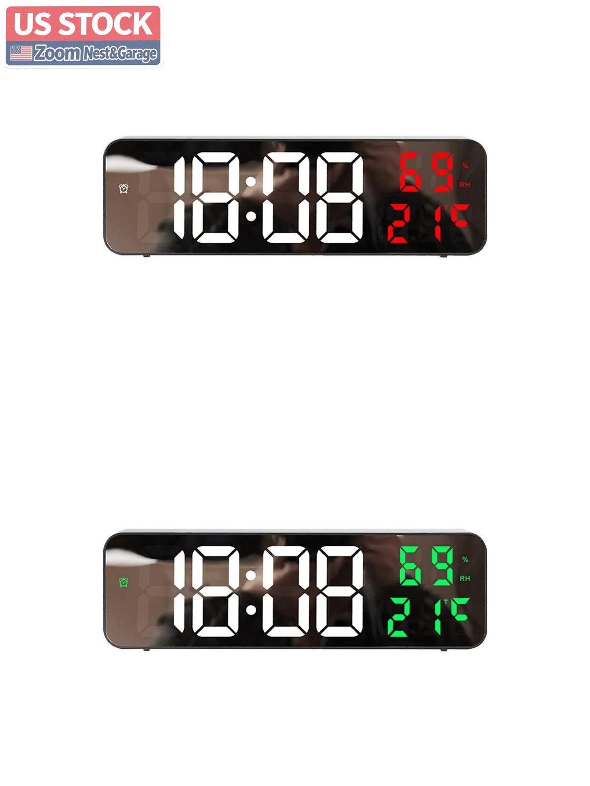 US Stock Unique Bargains 2 Pc 9 in Silent Wall Clock Green Red Modern