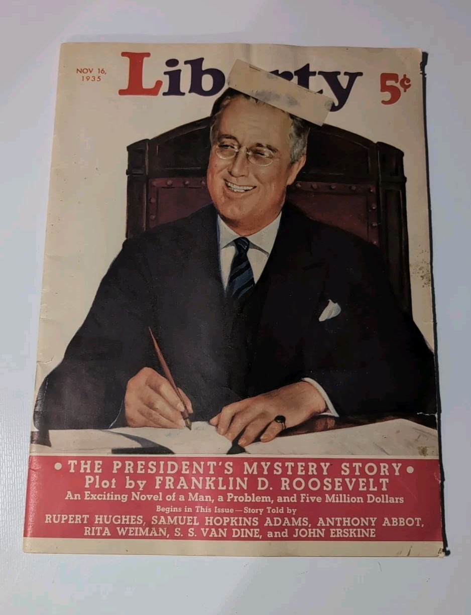 Liberty Magazine Nov 16 1935 FDR Cover President’s Mystery Story Vintage