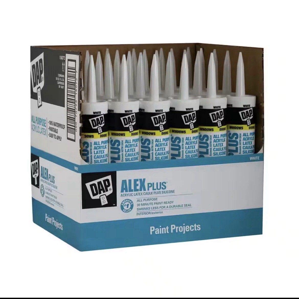 DAP Alex plus 10.1 Oz. White Acrylic Latex Caulk plus Silicone (30-Pack)