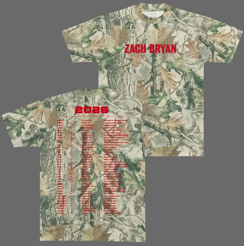Zach Bryan Tour With Heaven On Top Tour 2026 3D T-Shirt Zach Bryan Tour With Heaven On Top Tour 2026 3D T-Shirt