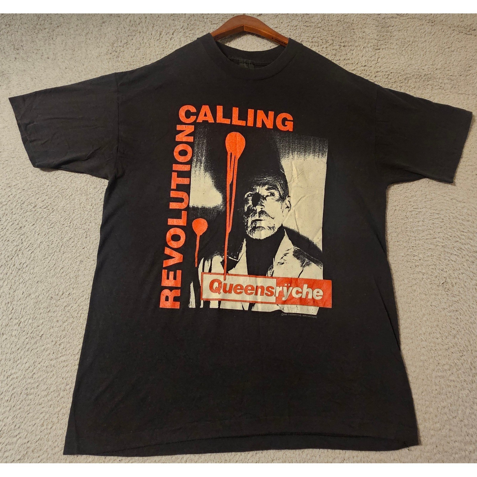 Vintage 1988 Queensryche Revolution Calling Mindcrime Shirt Mens XL Black