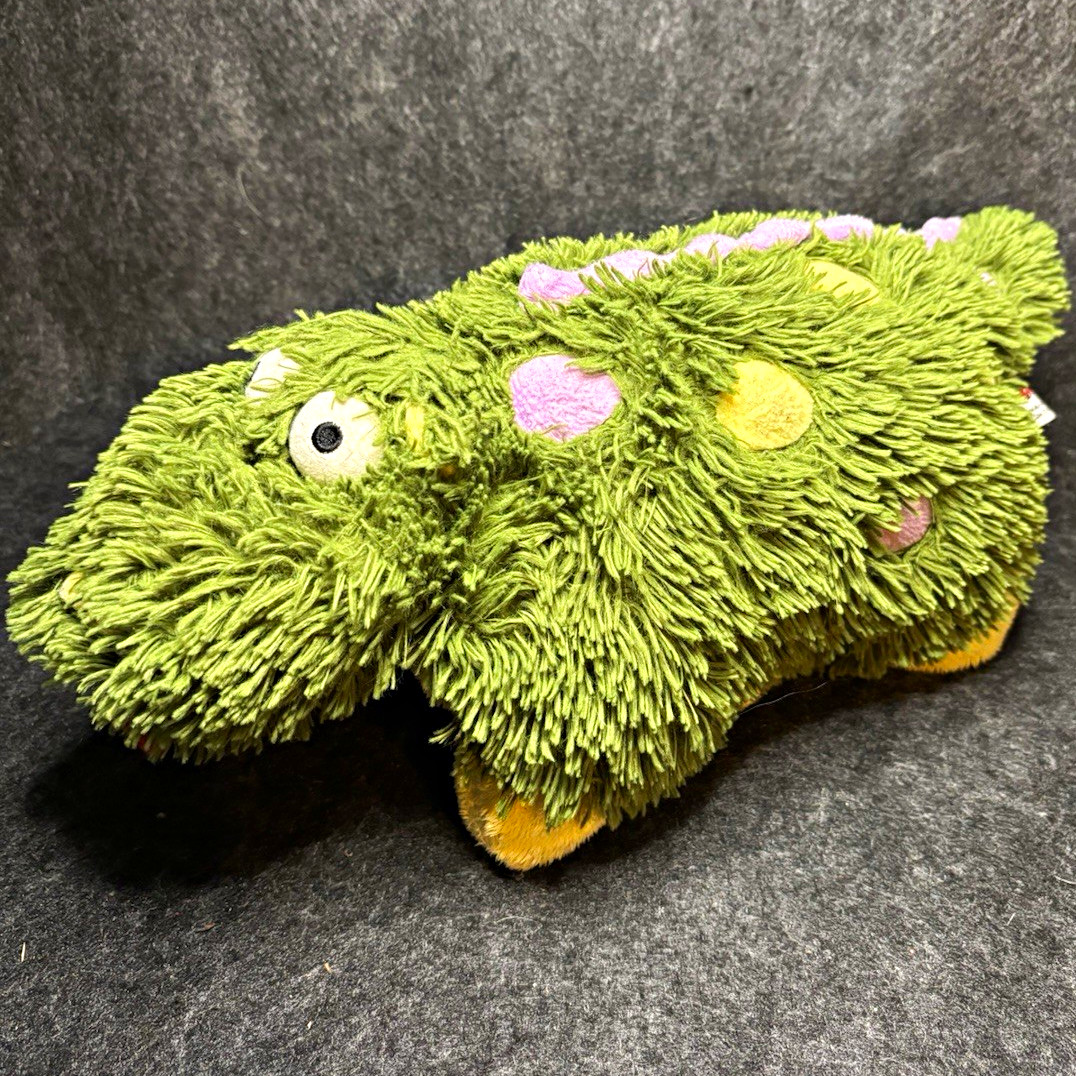 Original VTG “My” Pillow Pet Dizzy Dragon 2009 Green Purple Plush Folding Pillow