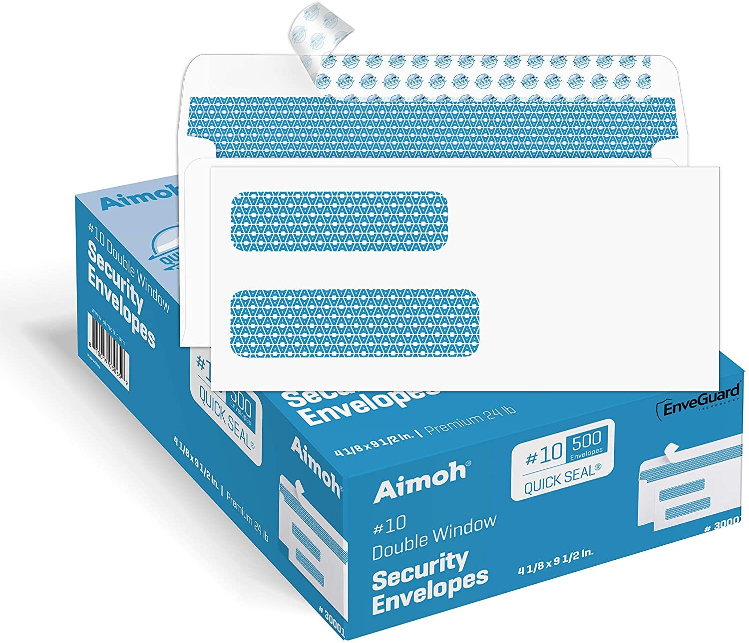 #10 Double Window Security Envelopes - Self Seal - Security Tinted (30001) #10 Double Window Security Envelopes - Self Seal - Security Tinted (30001)