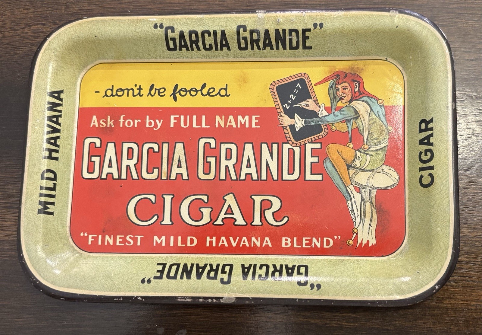 Vintage Garcia Grande Cigar Tip Tray Mild Havana Great Condition Vintage Garcia Grande Cigar Tip Tray Mild Havana Great Condition