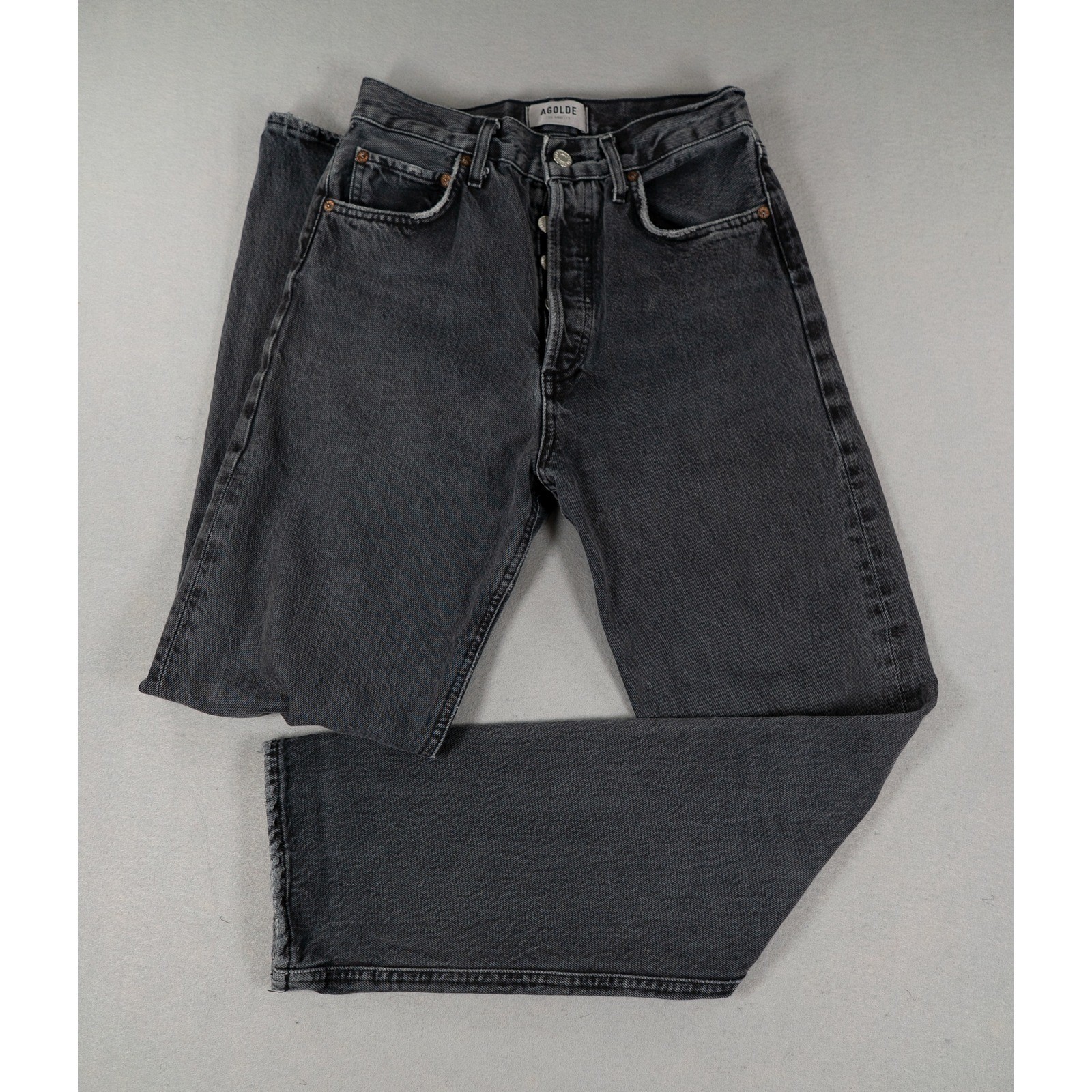 AGOLDE Womens 90\'s Pinch Waist High Rise Straight Leg Jeans Black 26