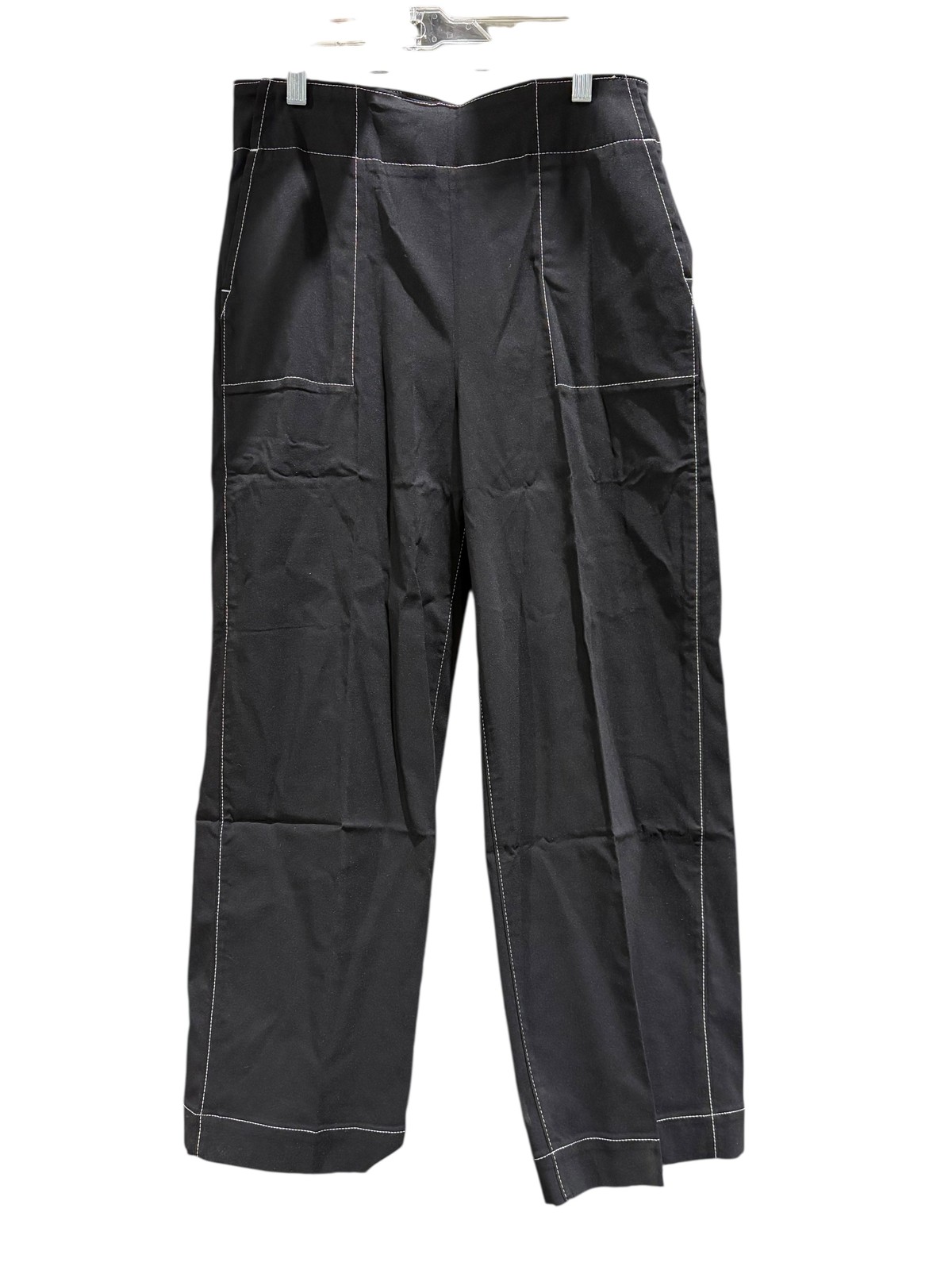Chico's, Women's, Contrast Stitch, Pull On, Wide Leg, Pants, Black Chico's, Women's, Contrast Stitch, Pull On, Wide Leg, Pants, Black