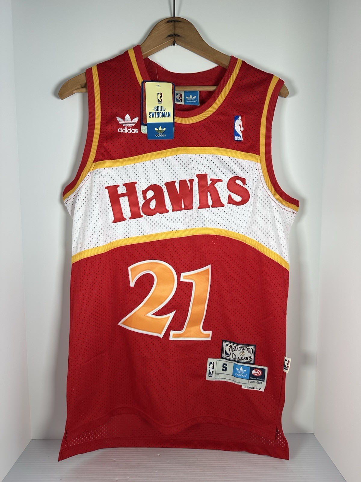 ADIDAS HWC VINTAGE 1985-1986 DOMINIQUE WILKINS HAWKS SOUL SWINGMAN JERSEY ADIDAS HWC VINTAGE 1985-1986 DOMINIQUE WILKINS HAWKS SOUL SWINGMAN JERSEY