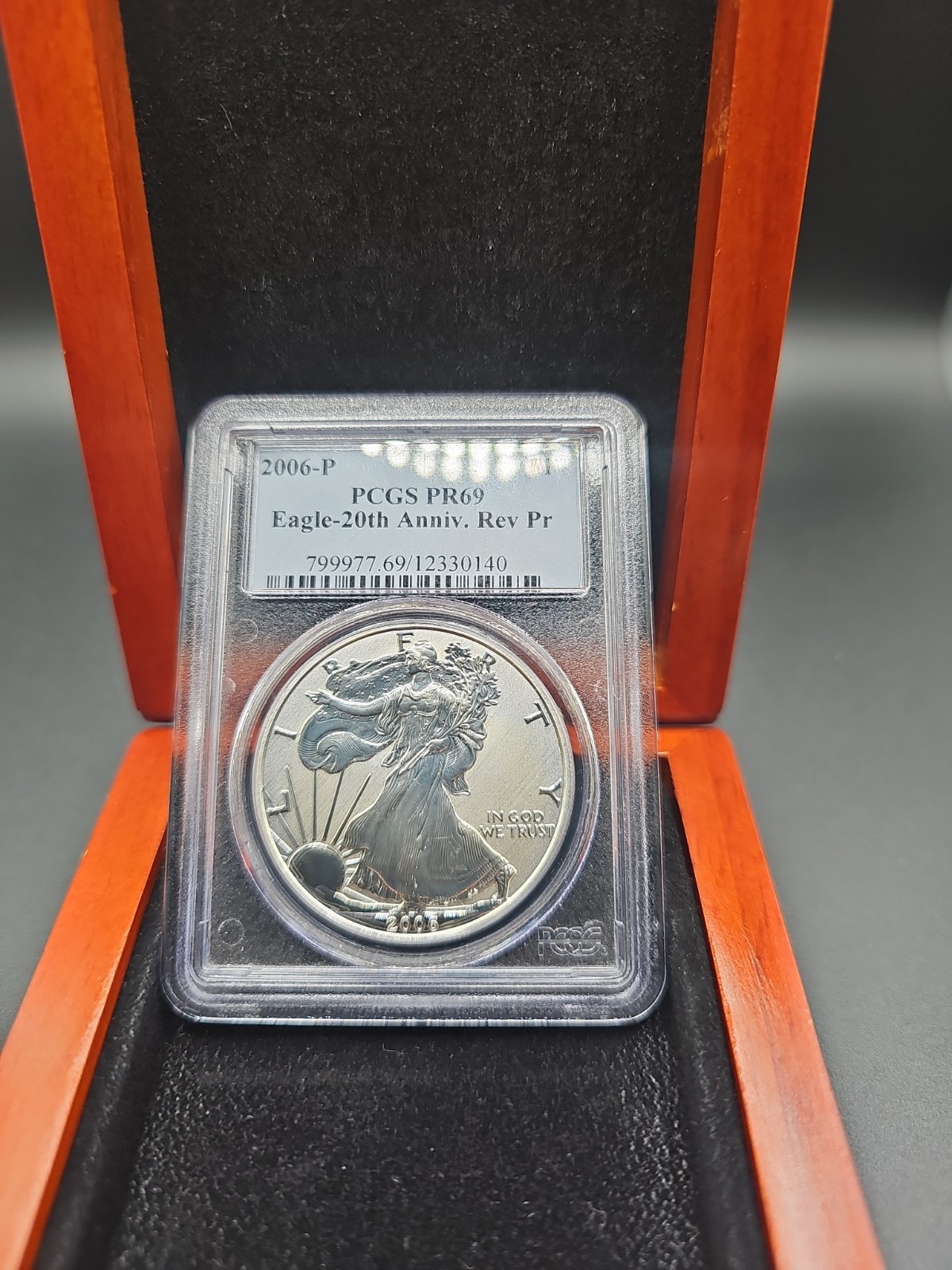 2006 P REVERSE PROOF SILVER EAGLE - 20th Anniversary- PCGS PR69 SLIGHT OFF STRIK