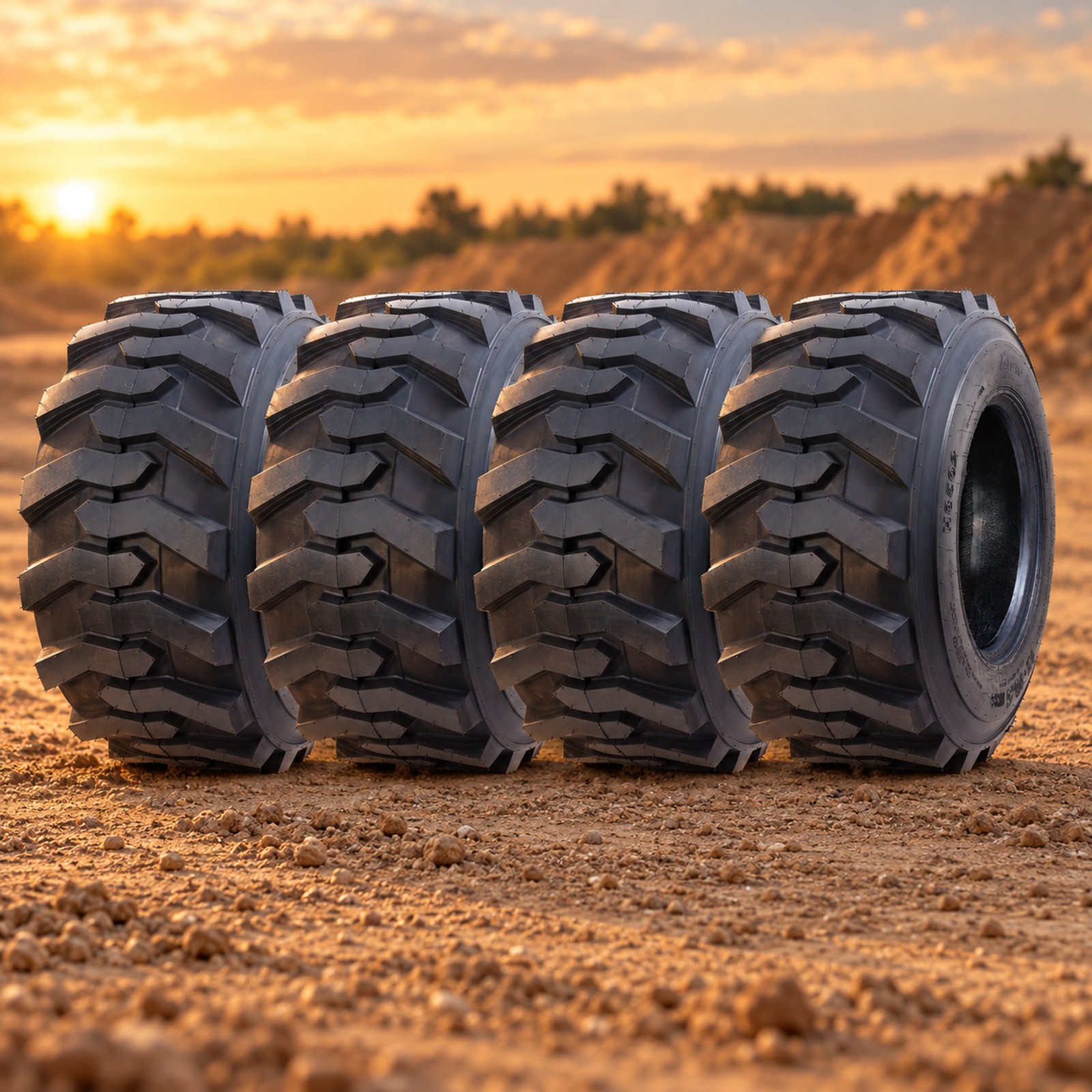 HALBERD 12-16.5 Skid Steer Tires Set of 4 12PR 12x16.5 Industrial Tires Tubeless