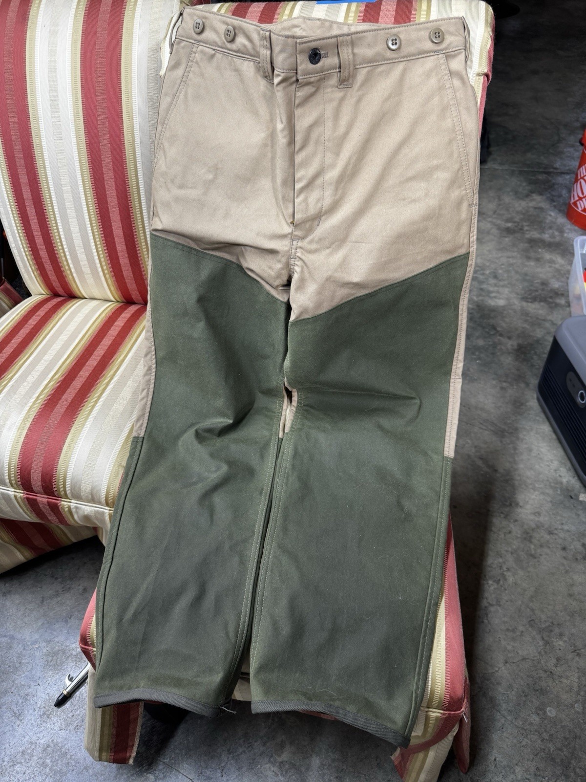 Filson Upland Brush Pants Mens 32 Beige Canvas Front Hunting Filson Upland Brush Pants Mens 32 Beige Canvas Front Hunting