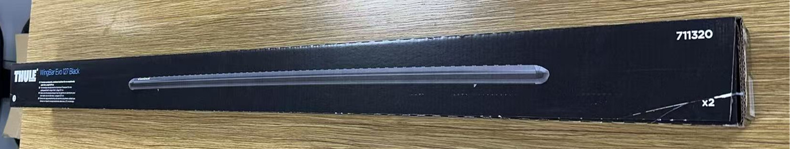 Thule WingBar Evo Black Load Bars Size 50 Inches/127cm., Set of 2, 711320