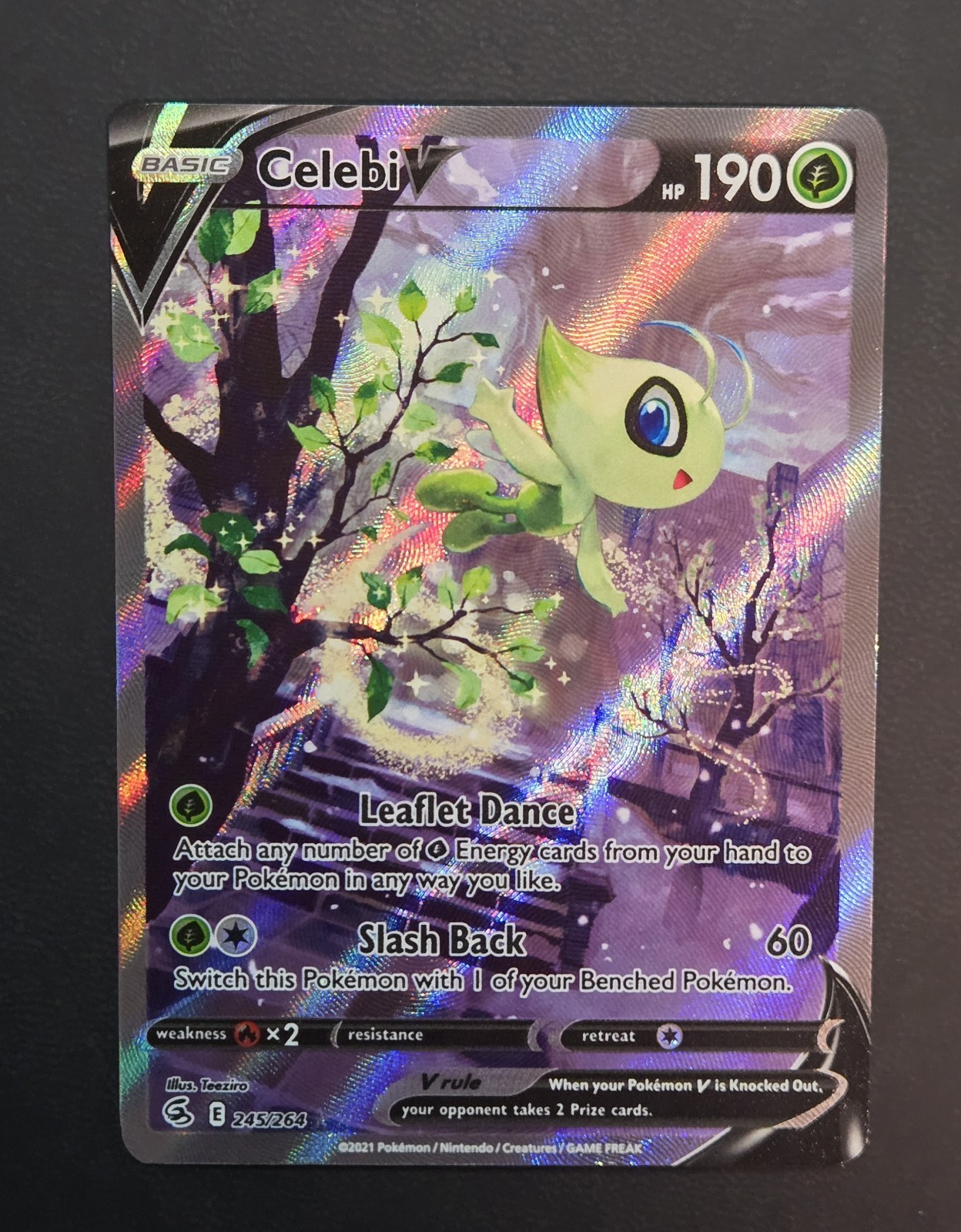 2021 Pokemon SWSH Fusion Strike Celebi V Full Art #245/264