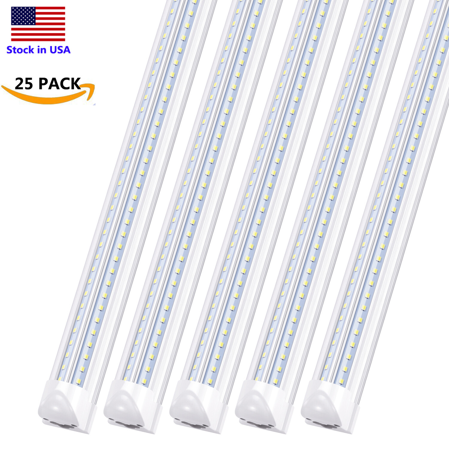 2ft/4ft/5ft/6ft/8ft T8 Linkable LED Shop Light Fixture, Integrated Bulb Light