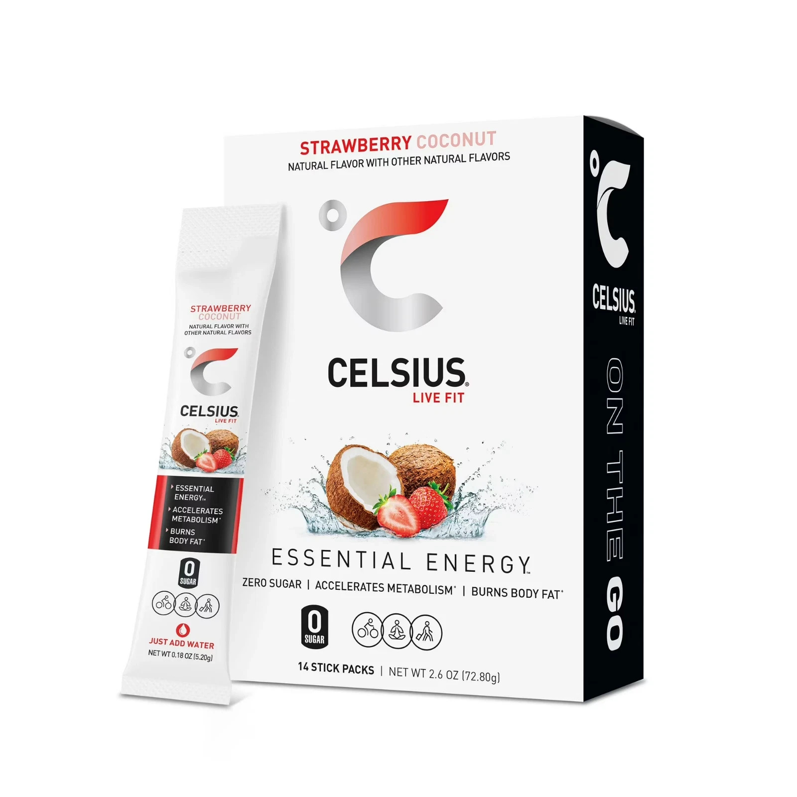 CELSIUS On The Go Energy Drink Mix, Strawberry Coconut (14 Stick Pack) CELSIUS On The Go Energy Drink Mix, Strawberry Coconut (14 Stick Pack)