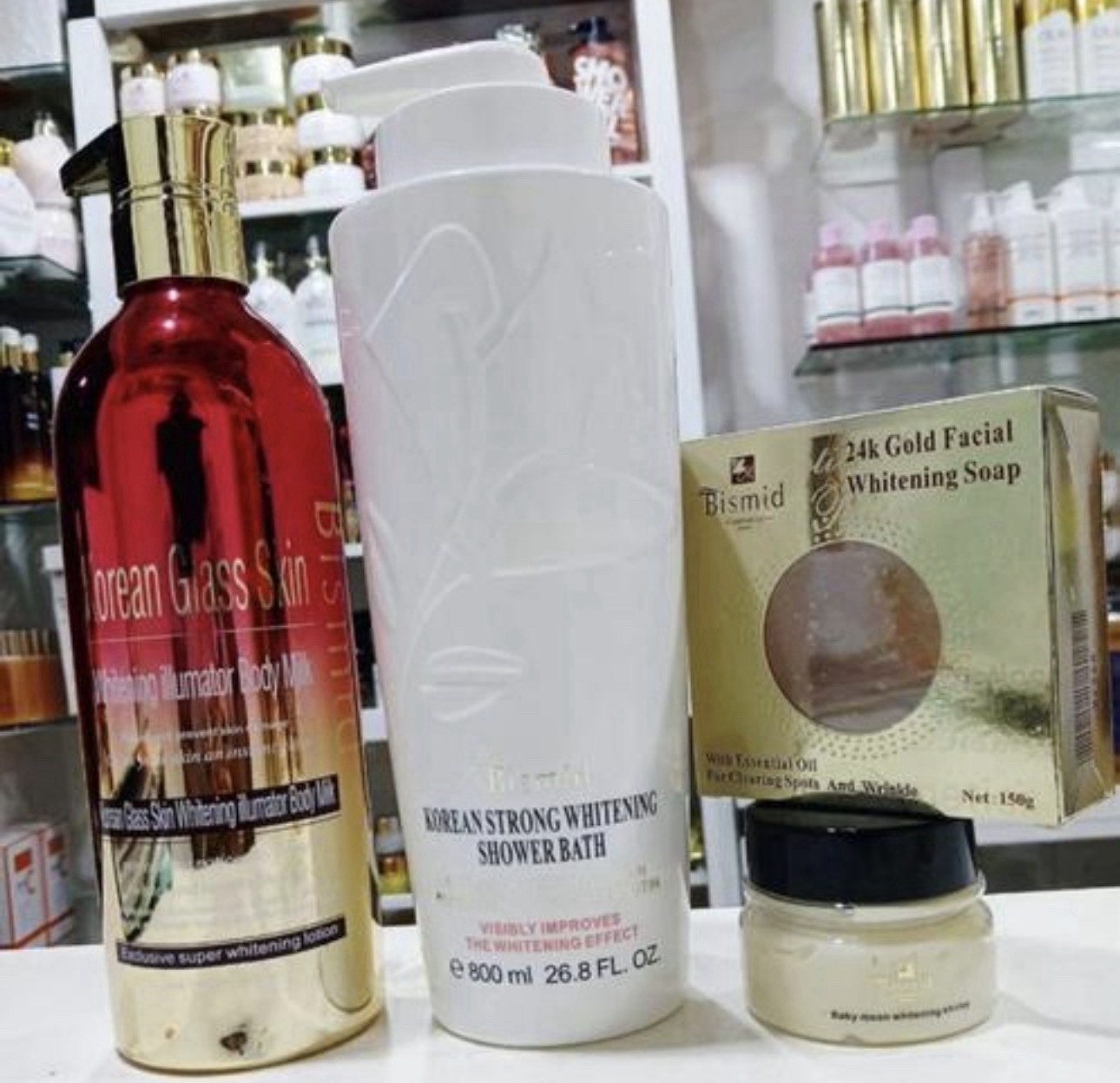 Bismid Korea lotion,  Showel gel, Facial Soap face Cream Set 800ml set 