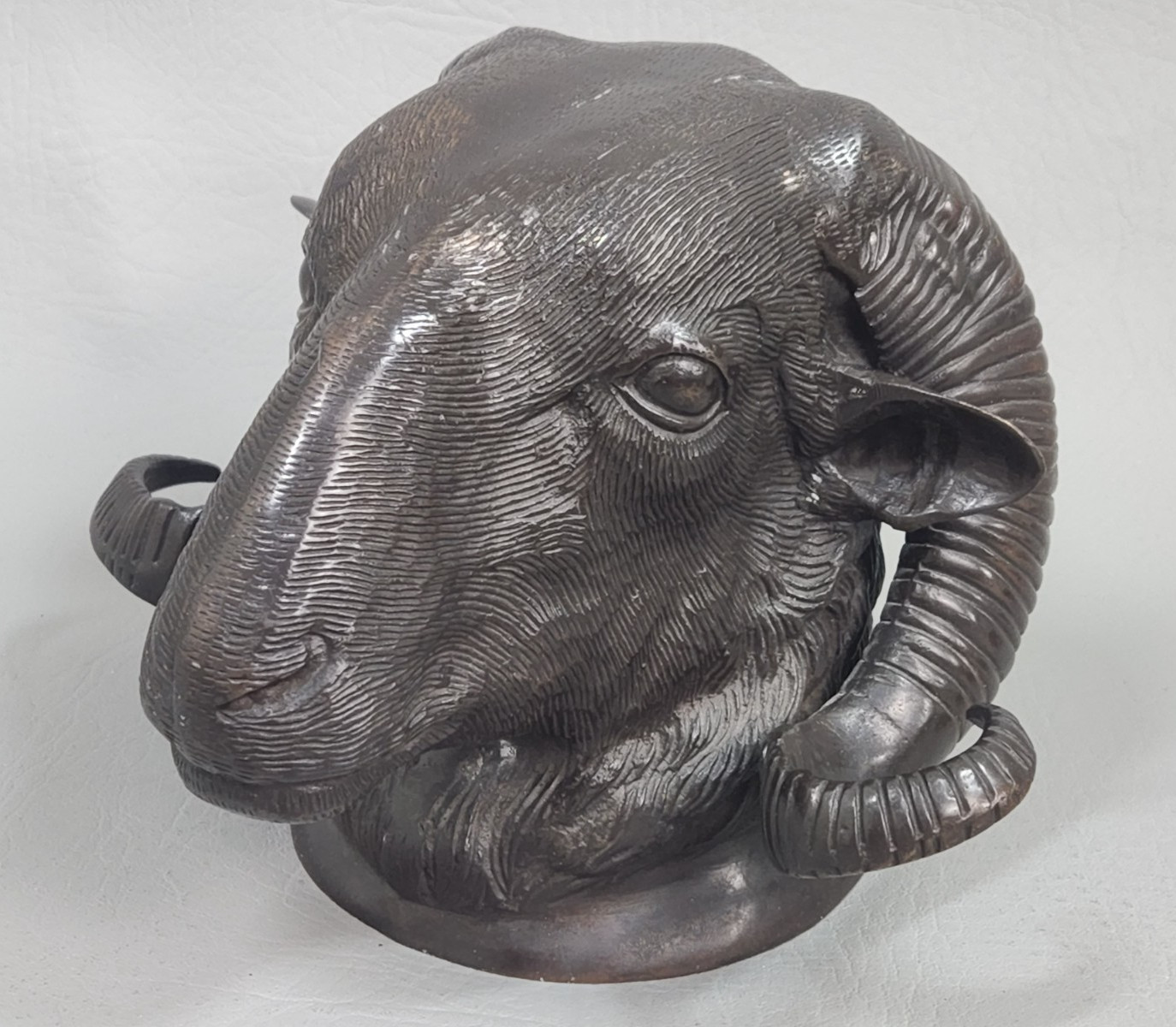 VTG Heavy Bronze Rams Head Wall Sculpture French 5lb 6 VTG Heavy Bronze Rams Head Wall Sculpture French 5lb 6