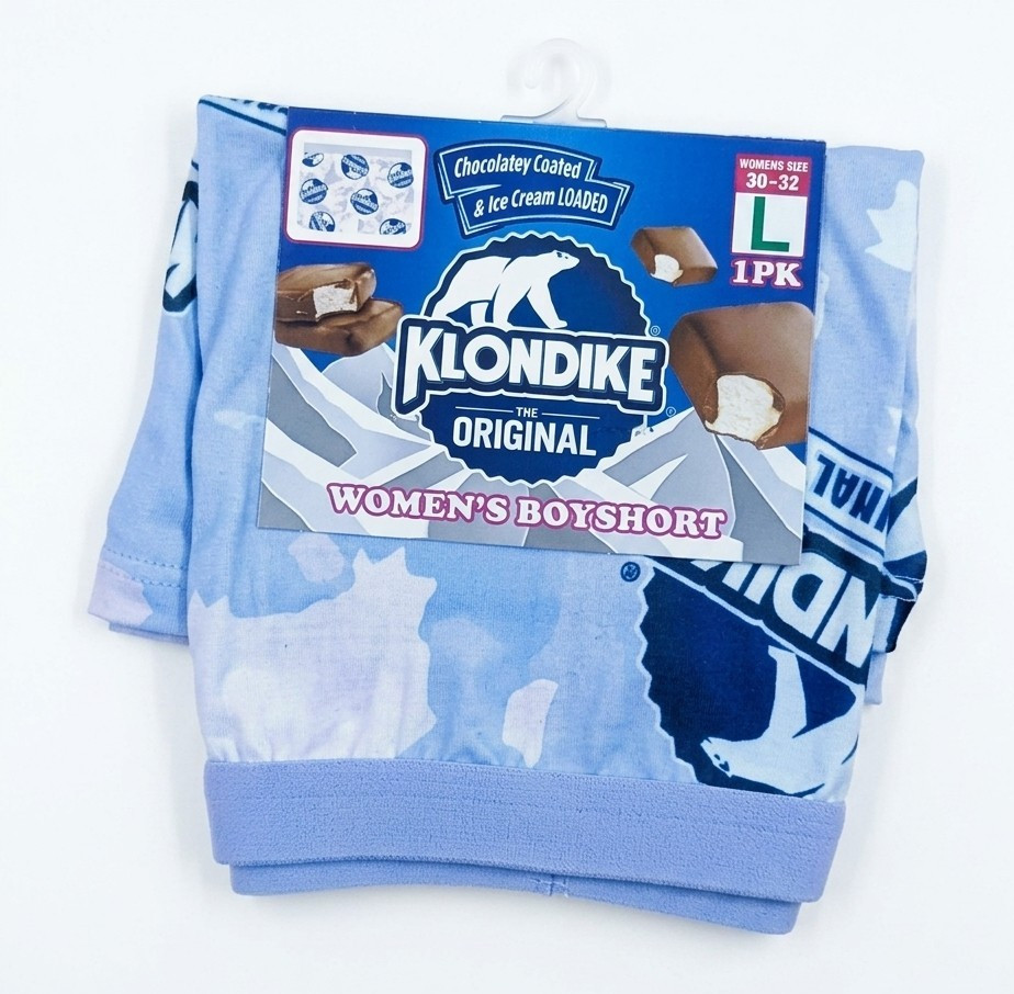 Klondike Women\'s Boyshort Panties L Blue Logo Stretch 1 Pack Klondike Women\'s Boyshort Panties L Blue Logo Stretch 1 Pack