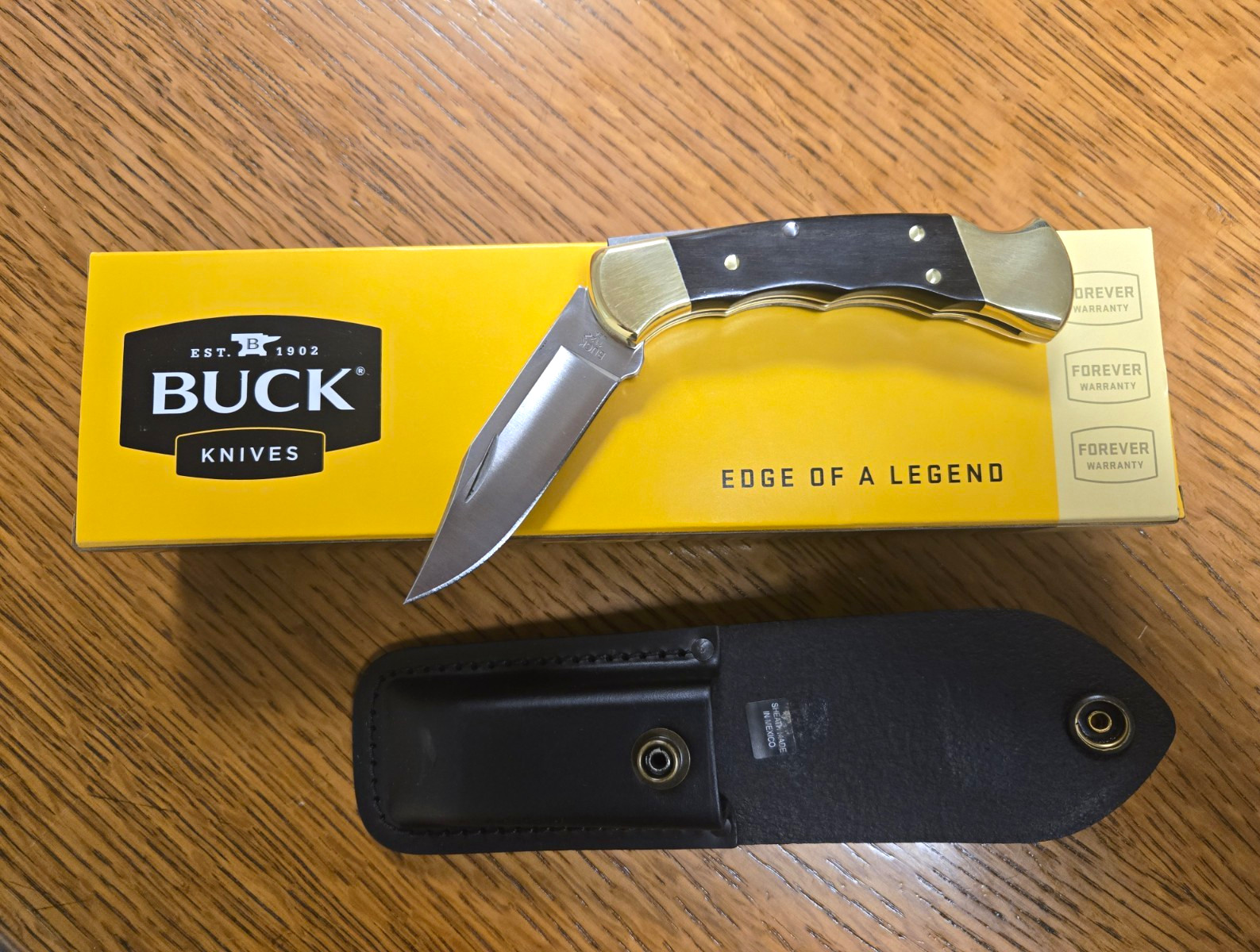 Buck 112 Ranger Lockback Pocketknife, Wood Handle, SS Plain Clip Point, Sheath Buck 112 Ranger Lockback Pocketknife, Wood Handle, SS Plain Clip Point, Sheath