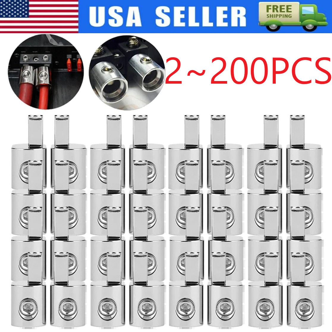 LOT Amp Car Audio Amplifier Power and Ground 1/0 Gauge to 4 Gauge Input Reducer