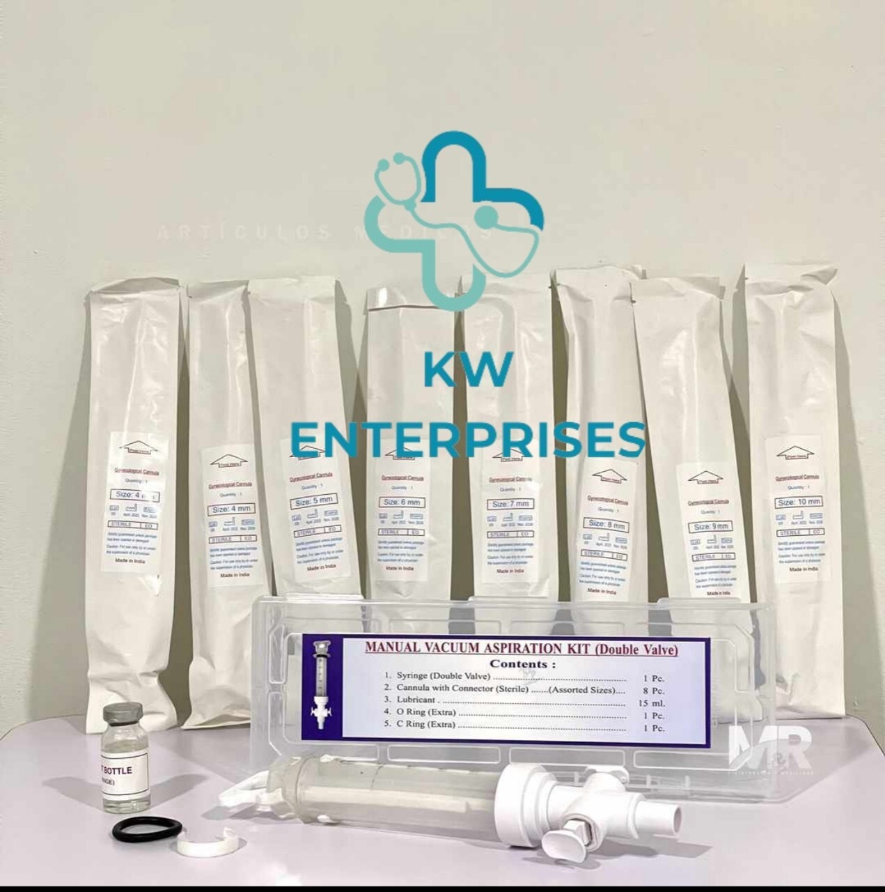 Manual Aspiration Kit With Plastic Box  Gynecological