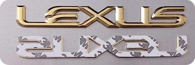 LEXUS GOLD PLATED  SCRIPT. Fits Most Lexus Emblem Rear Trunk  Sizes 7.5\