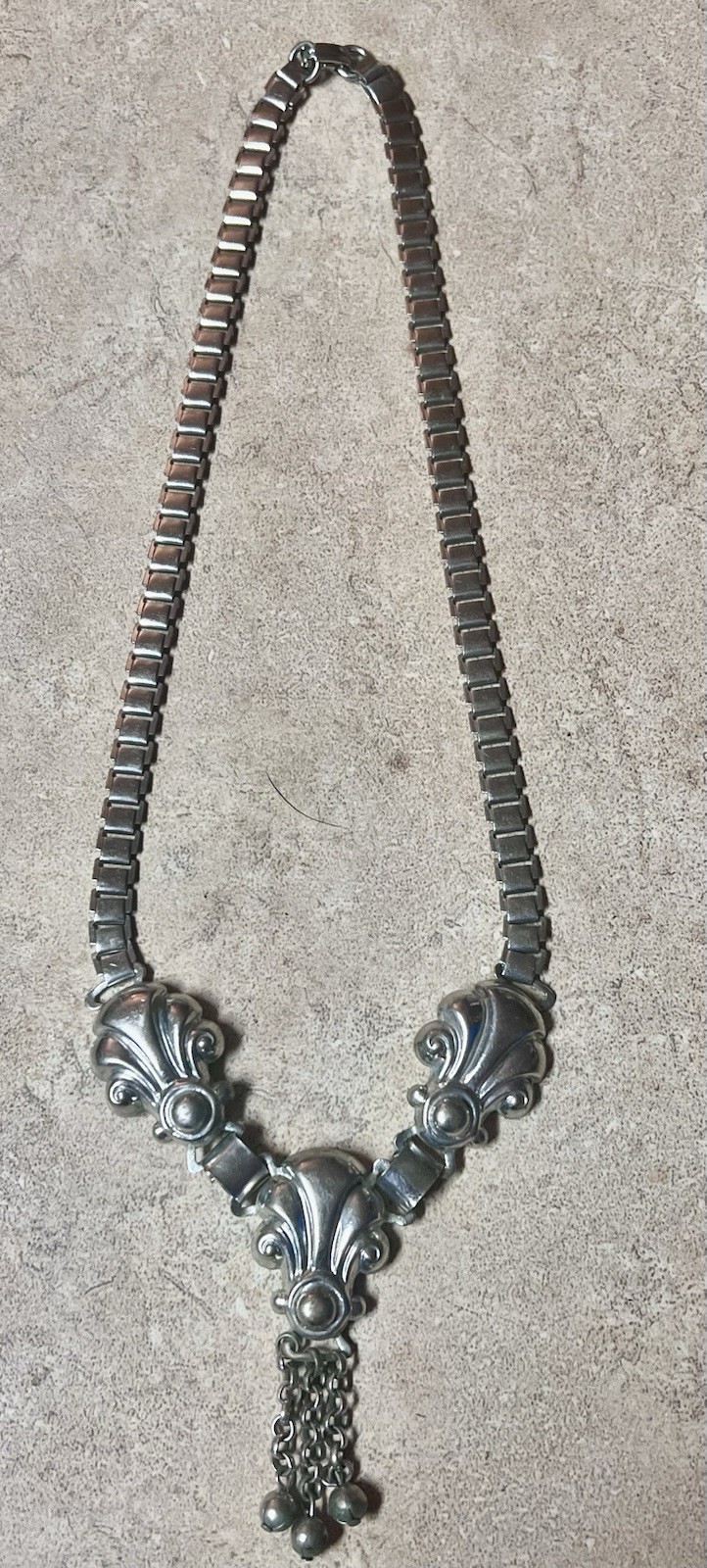 Vintage Florentine Venetian Repose Necklace Tested Sterling