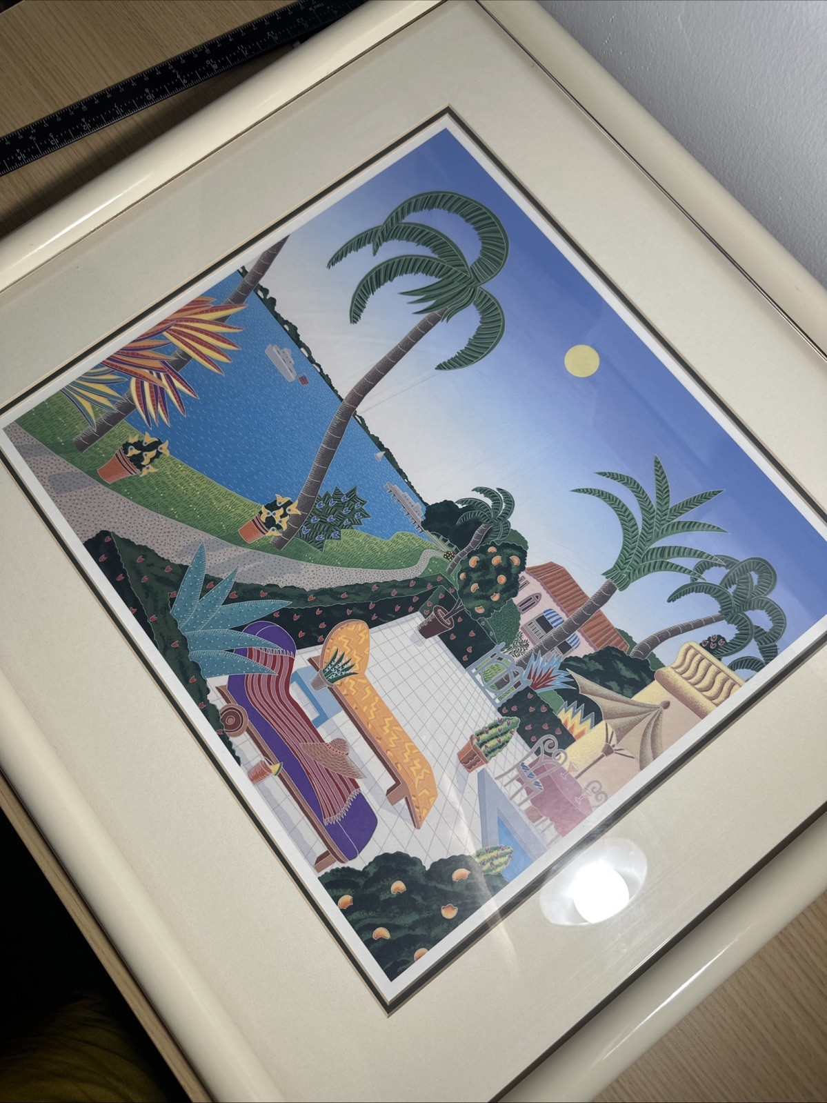THOMAS McKNIGHT · LAKE WORTH Print With A Beautiful Large 24 In X 22 In Frame