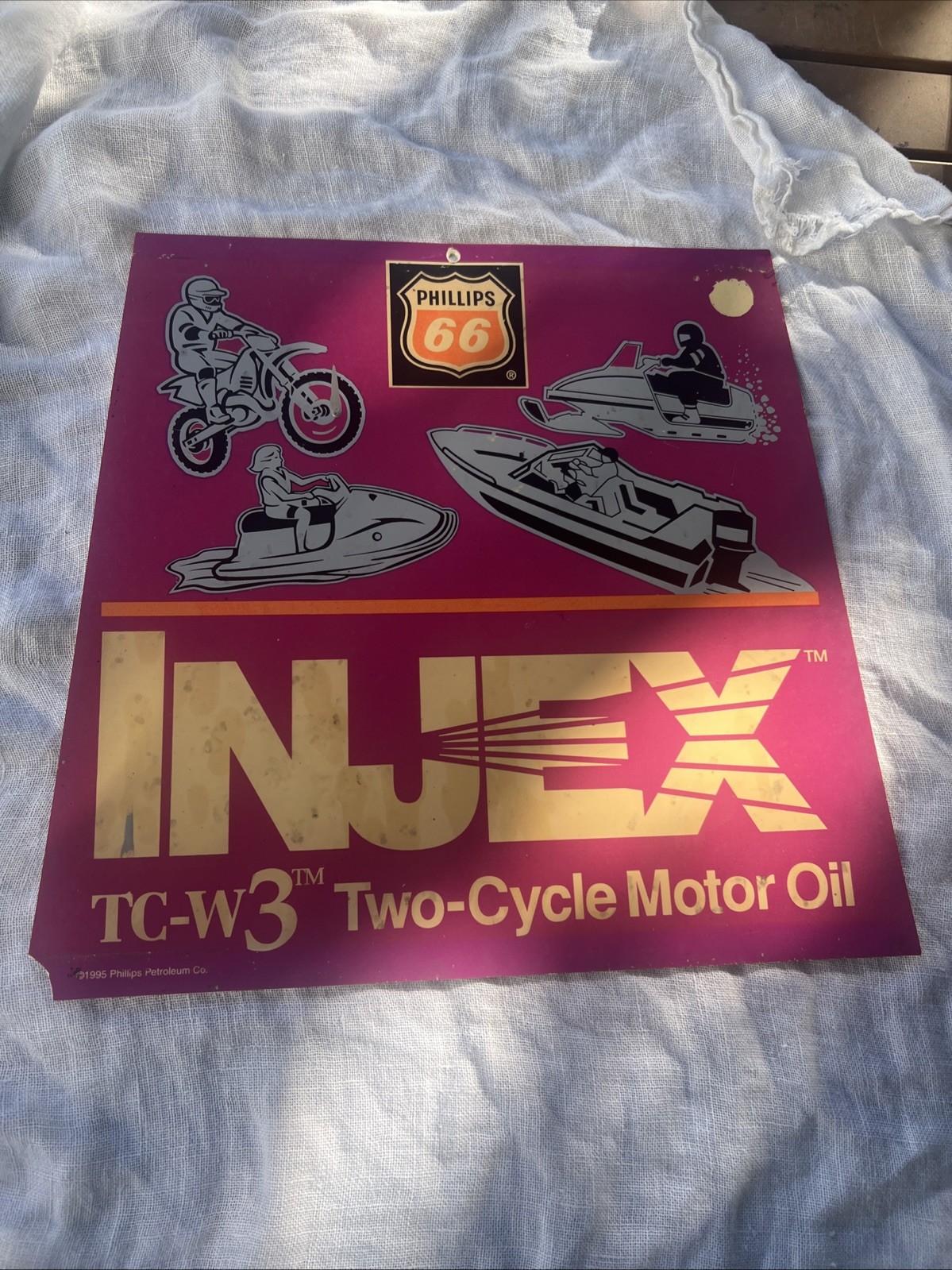 Vintage Rare Injex Tc-w3 Two Cycle Sign , Phillips 66 1995