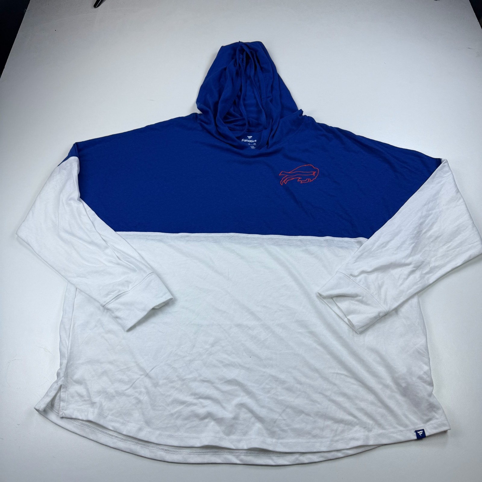 Fanatics Buffalo Bills Hooded Shirt Womens Extra Large XL White Lightweight NFL Fanatics Buffalo Bills Hooded Shirt Womens Extra Large XL White Lightweight NFL
