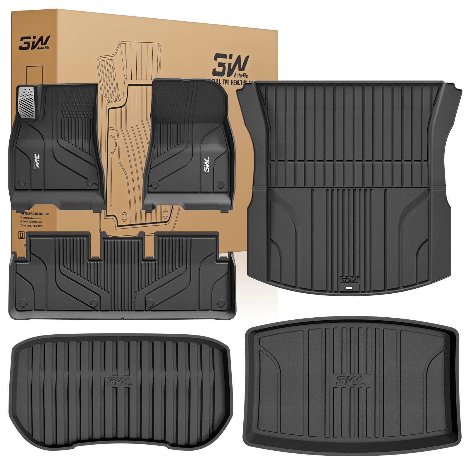 3W Floor Mats For 2024-2026 Tesla Model 3 Highland New Generation Cargo Liner
