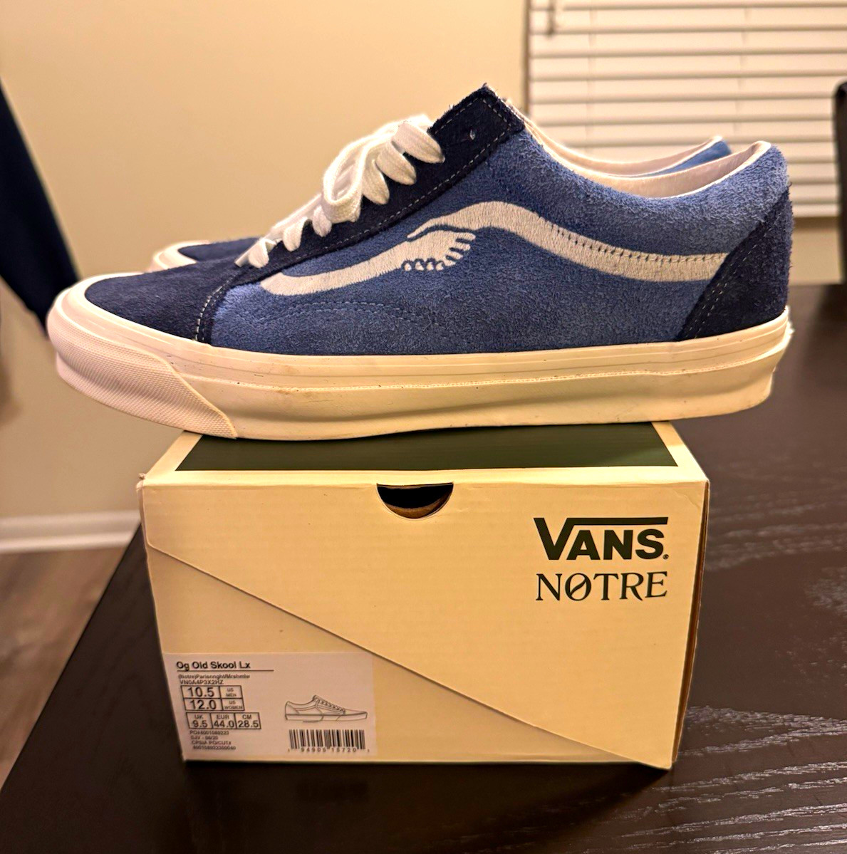 VANS x Notre Vault OG Old Skool LX Blue/White Suede Size 10.5 VNDS VN0A4P3X2HZ