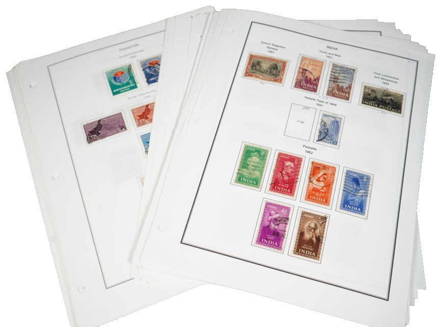 India Pakistan 1940S-1970S Collection Of 825+ Stamps Mint & Used Stored On Pages