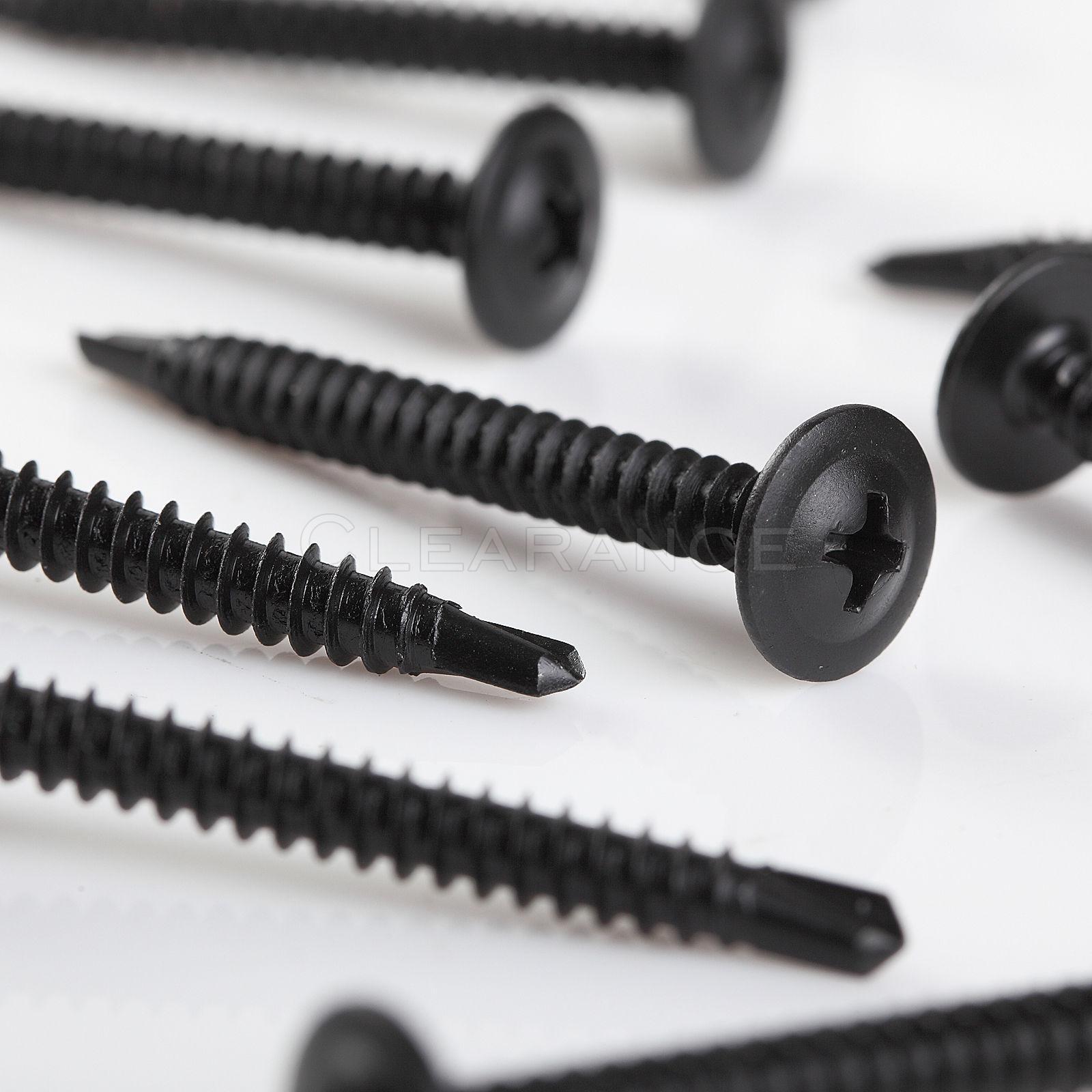 #8 x 1 5/8\'\' Phillips Truss Head Black Sheet Metal Self Tapping Screw Qty 500