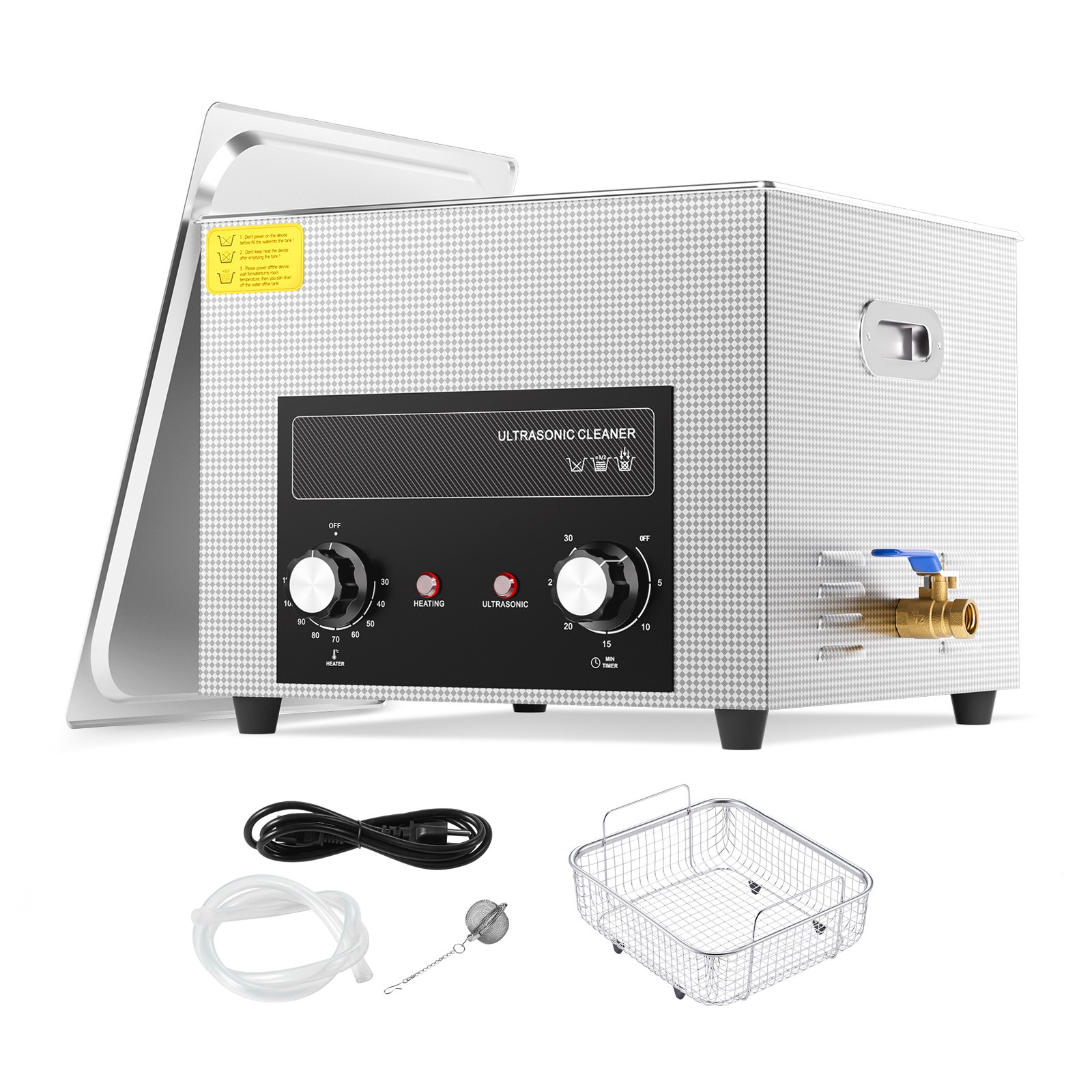 Uimoso 15L Ultrasonic Cleaner Heater Timer Basket Digital Sonic Heating Machine