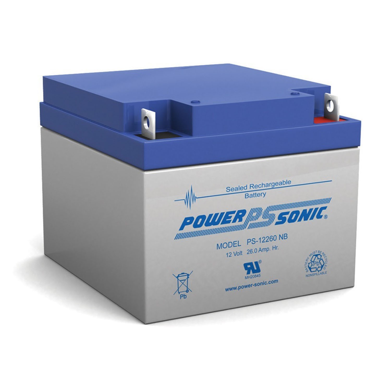 Power-Sonic PS-122606-BATTERY POWER-SONIC 12V 26AH PS-12260 PS-12260NB EACH