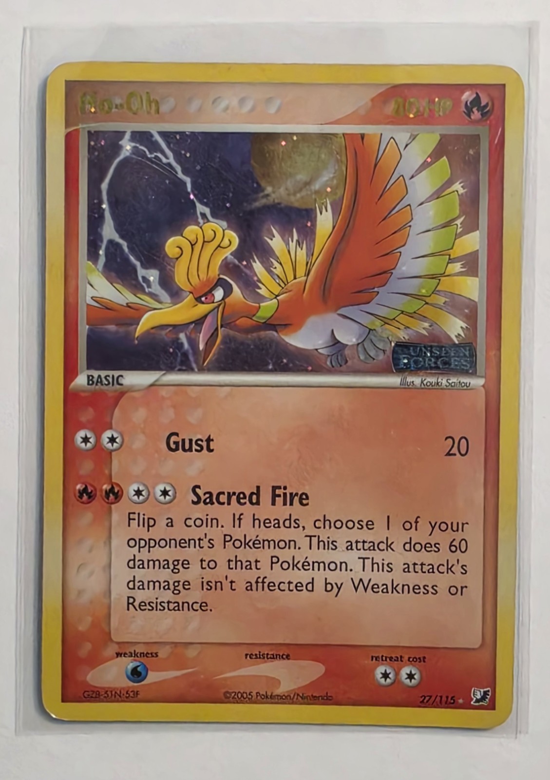Nintendo Pokemon TCG Ho-Oh 27/115 EX Unseen Forces Rev Holo EN 2005 80HP Nintendo Pokemon TCG Ho-Oh 27/115 EX Unseen Forces Rev Holo EN 2005 80HP