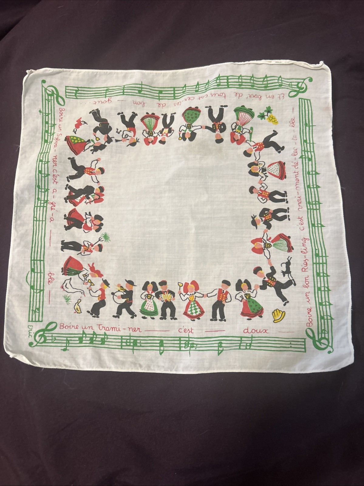 Vintage French Alsace handkerchief,