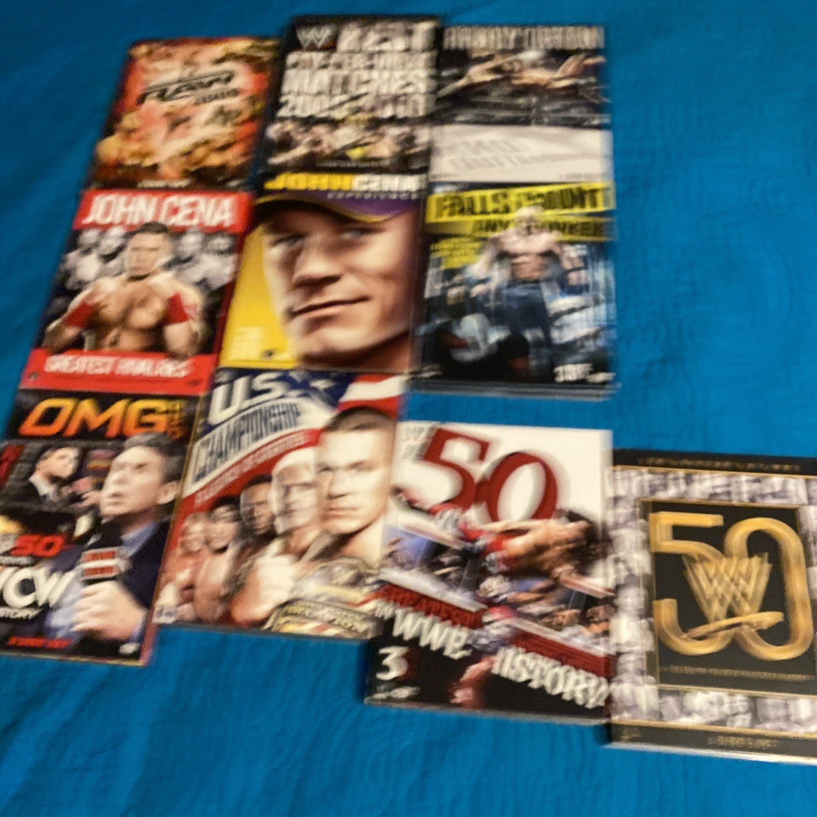 Lot of 10 WWE 3 disc dvd  Raw 2009 The 2 The 50 WWE Sports  OMG John Cena